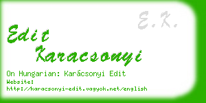 edit karacsonyi business card